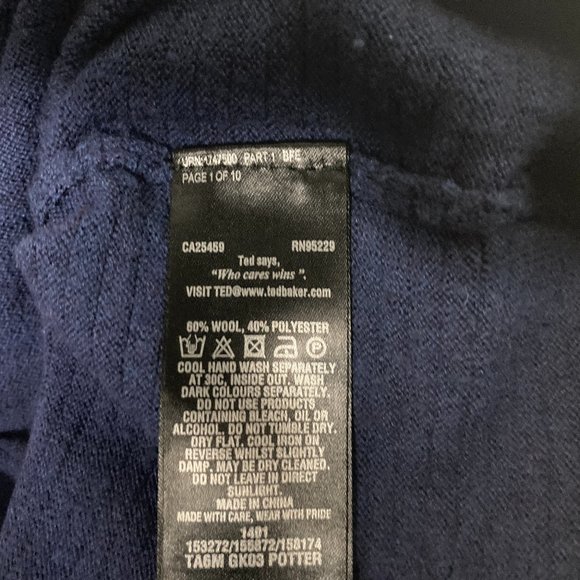 Mens Ted Baker Lightweight Wool Blend Sweater Blue Small - Picture 5 of 5